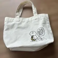 SNOOPY 찰리 브라운 캔버스 미니 토트 백