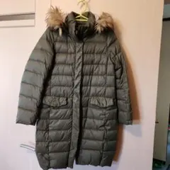 AIGLE　ロングダウンジャケット　カーキ色