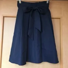 リボン付きフレアスカート（裏地付き）