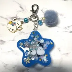 6818☆ シマエナガ　シェイカー　キーホルダー　レジン　ハンドメイド