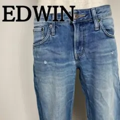 EDWIN エドウィン ストレートデニム ジーンズ ライトブルー 27 綿のサムネイル