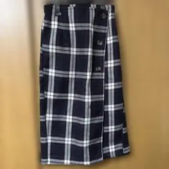 チェック柄タイトスカート ネイビー
