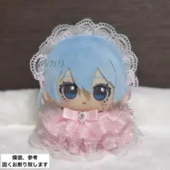 ぬい服 レースフリルドレス ヘッドドレスセット ピンク ちびぐるみ