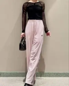 アディダス ファイヤーバード トラックパンツ ベロア ピンク SNIDEL別注