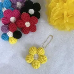 お花キーホルダー　ひまわりイエローVer.