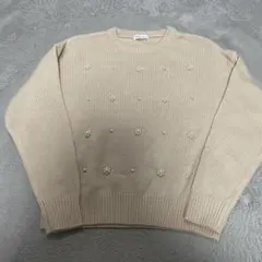 earth music and ecology ビーズセーター　ライトピンク