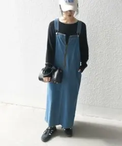 Ships any デニムジャンパースカート