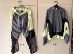 Nike ナイロンジャケット・パンツセット XXL グレー/ライム