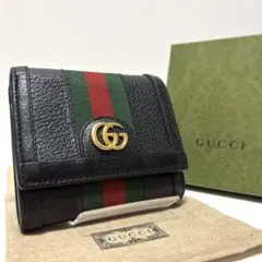 630✨美品✨グッチ 財布 オフィディア GGマーモント シェリー レザー 黒
