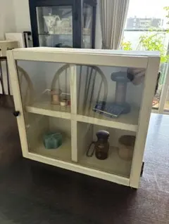 ホワイト木製ガラス扉キャビネットIKEA HAUGA ハウガ コレクション