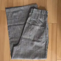 キッズ　チェック柄　ワイドパンツ