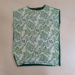 graniphグラニフ 半袖 チュニック 小鳥柄　グリーン　 カットソーのサムネイル