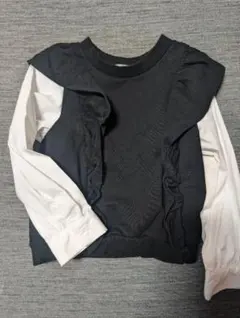 H&M フリル ドッキング長袖カットソー 100cm