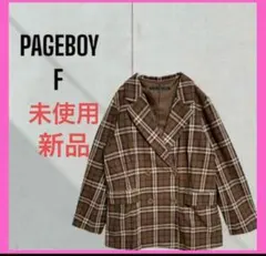 新品　未使用　[PAGE BOY] チェック　ダブル　ジャケット　コットンのサムネイル