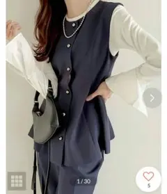 本日限定！【美品】Re:EDIT リエディ カットツイルペプラムベスト ブラック