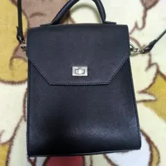 [CLEL]合皮スクエアショルダーバッグ ネックポーチ