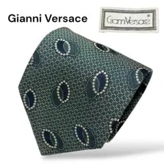 極美品 ジャンニヴェルサーチ ネクタイ シルク ヴィンテージ 幾何学模様 総柄