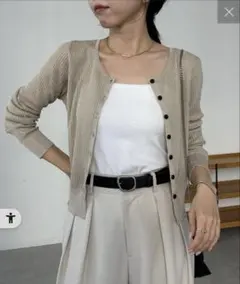 CAPRICIEUX LE'MAGE シアーリブカーディガン ベージュのサムネイル