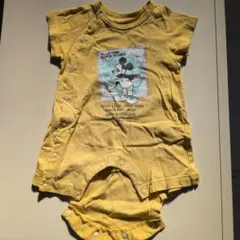 【美品】BREEZE ミッキーマウスロンパース イエロー 70サイズ