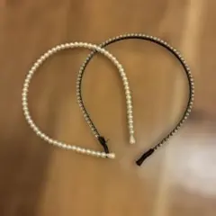 パール装飾ヘアバンド2点セット