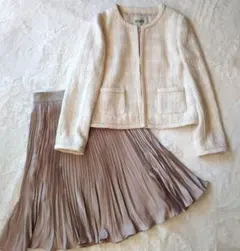 ロペ ✕ アナイ ツイードジャケット フレア プリーツ スカート セットアップ