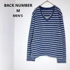 バックナンバー フェイクレイヤード長袖カットソー ボーダー Vネック Mのサムネイル