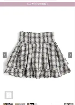 ハイウエストツイードチェックフレアミニスカート［gm827］　GRL