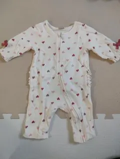 petit main ハート柄ロンパース 70