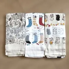 タオルてぬぐい3枚セット ネコ