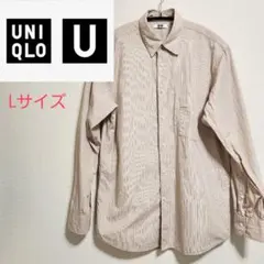 UNIQLO U ブロードストライプシャツ ピンク L