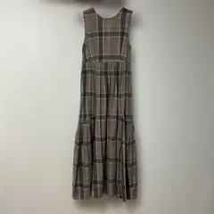 SNIDEL チェック柄 ノースリーブ ロングワンピース