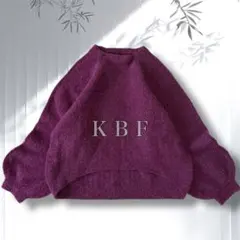 迅速発送◎KBF ブークレボリュームスリーブニット ぽわん袖 紫 F 秋冬 美品