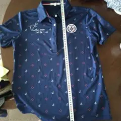 ネイビー ポロシャツ L アンカー柄