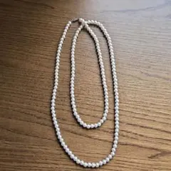 パールビーズネックレス 110cm スクリュー式　入学・卒業式