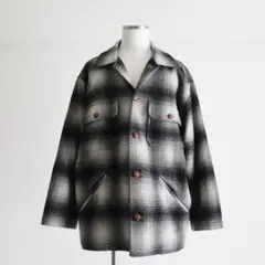 00s ombre check cotton jacket y2k ドローコード - メルカリ