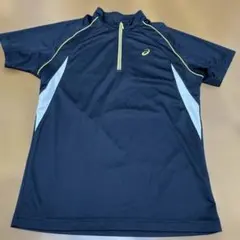 asics ハーフジップ 半袖シャツ ブラック Sサイズのサムネイル