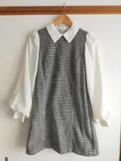 INGNI イング 千鳥格子 ツイード ワンピース 襟付き ミニワンピース