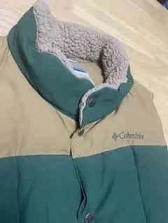 Columbia ダウンベスト 緑・ベージュ