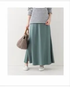 IENA サテン スリットスカート グリーン　40サイズ