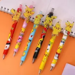 【ポケモン】ピカチュウボールペン黒インク0.5 6本セット おまけ付き