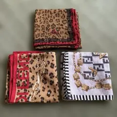 FENDI レディース　ハンカチ 3枚セット レオパード チェーン柄のサムネイル