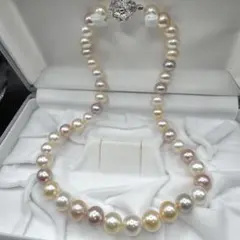 ロング 90cm 本真珠 パール ネックレス 8.3 -8.6 マルチカラー - メルカリ