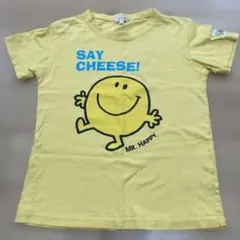 ハッシュアッシュ　tシャツ 120 黄色　イエロー　スマイル　半袖　夏のサムネイル