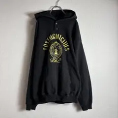 LMC 韓国ブランド 刺繍ロゴ パーカー ブラック M　メンズのサムネイル