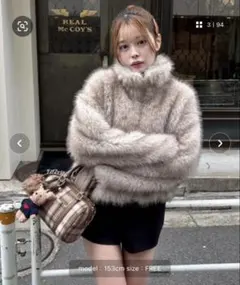 フェイクファーショートコート