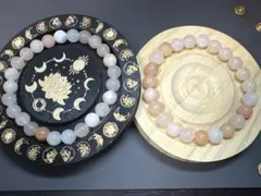 【#611】 天然石 ブレスレット ピンク アベンチュリン 2点セット