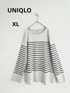 UNIQLO ユニクロ　ウォッシュ　ボーダーカットソー　大きいサイズXL 美品