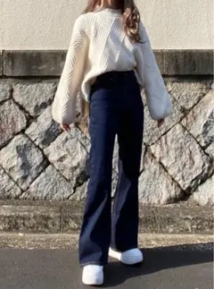 GRL センターラインフレアデニムパンツ　cu429