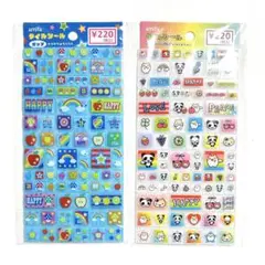 タイルシール　2種セット　ハムスター&パンダ　平成レトロ　セリア　amifa