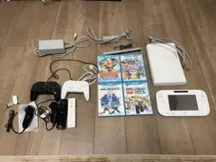 Wii U 本体 ヌンチャク、コントローラー、カセット4本セット